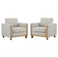 Christopher Knight Home Torrie, fauteuil d'appoint moderne en hévéa rembourré (lot de 2)