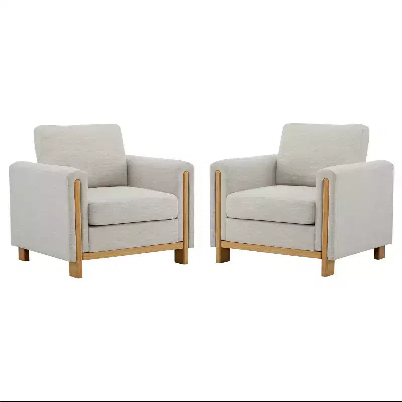 Christopher Knight Home Torrie, fauteuil d'appoint moderne en hévéa rembourré (lot de 2)