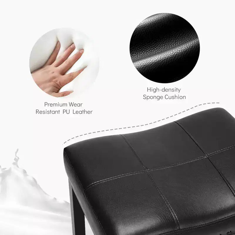 Tabourets de bar à selle avec cadre en acier robuste, lot de 2 pour la cuisine