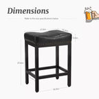 Tabourets de bar à selle avec cadre en acier robuste, lot de 2 pour la cuisine