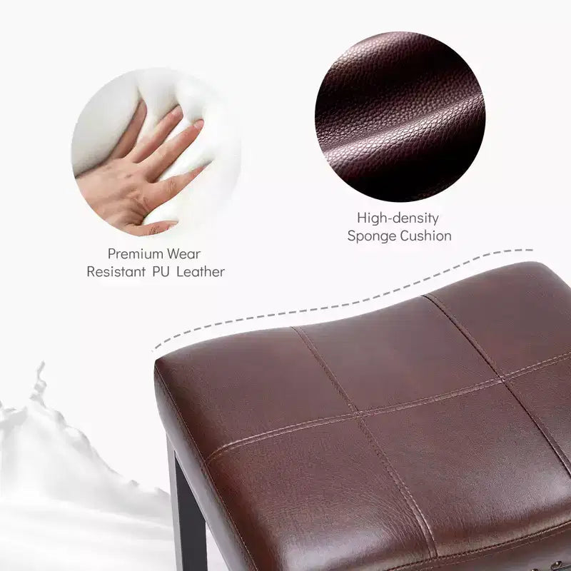 Tabourets de bar à selle avec cadre en acier robuste, lot de 2 pour la cuisine