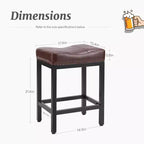 Tabourets de bar à selle avec cadre en acier robuste, lot de 2 pour la cuisine