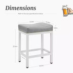 Tabourets de bar à selle avec cadre en acier robuste, lot de 2 pour la cuisine