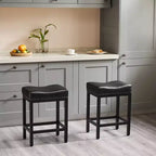 Tabourets de bar à selle avec cadre en acier robuste, lot de 2 pour la cuisine