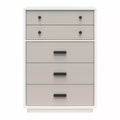 CosmoLiving by Cosmopolitan Valencia Tall 5-Drawer Dresser, Taupe and White