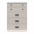 CosmoLiving by Cosmopolitan Valencia Tall 5-Drawer Dresser, Taupe and White