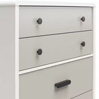 Commode haute à 5 tiroirs CosmoLiving by Cosmopolitan Valencia, taupe et blanc