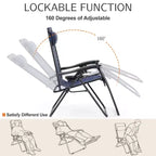 Lot de 2 chaises longues zéro gravité, fauteuils inclinables pliables pour piscine et plage, avec oreiller et porte-gobelet