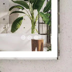 Miroir de courtoisie LED 48x36 pour salle de bain : mural, éclairage réglable, anti-buée, interrupteur tactile