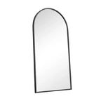 Miroir en bois massif pleine longueur 180x90x2 cm (sans support) avec bords droits et angles droits, coloris noir