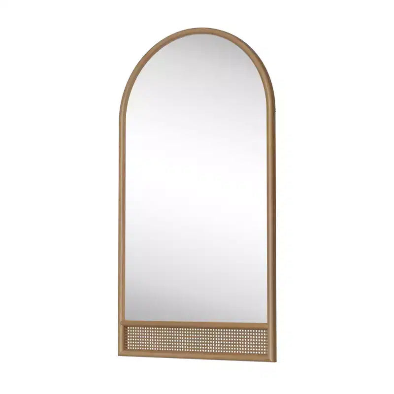 Miroir Psyché Rectangle Marron en Bois Massif à Bords Droits 180x93x4cm (Sans Support)