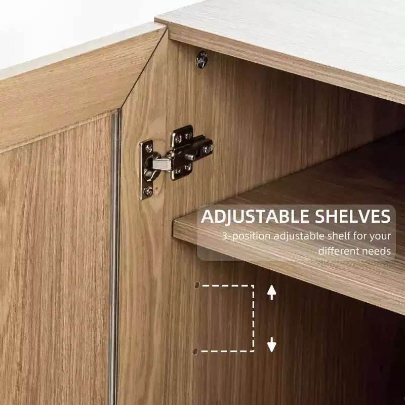 Armoire de cuisine en bois massif de 62 po avec étagères réglables et porte vitrée