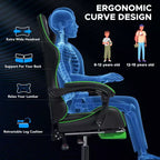 Chaise de massage gaming ergonomique Hoffree pour enfants avec repose-pieds et réglable