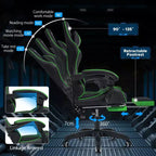 Chaise de massage gaming ergonomique Hoffree pour enfants avec repose-pieds et réglable
