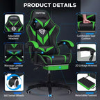 Chaise de massage gaming ergonomique Hoffree pour enfants avec repose-pieds et réglable