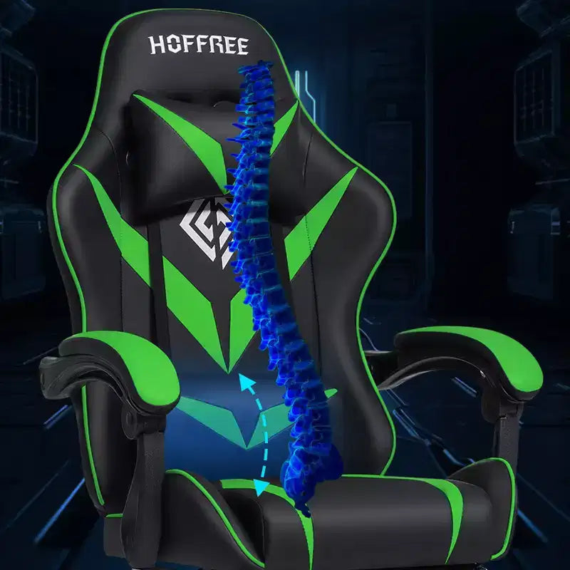 Chaise de massage gaming ergonomique Hoffree pour enfants avec repose-pieds et réglable
