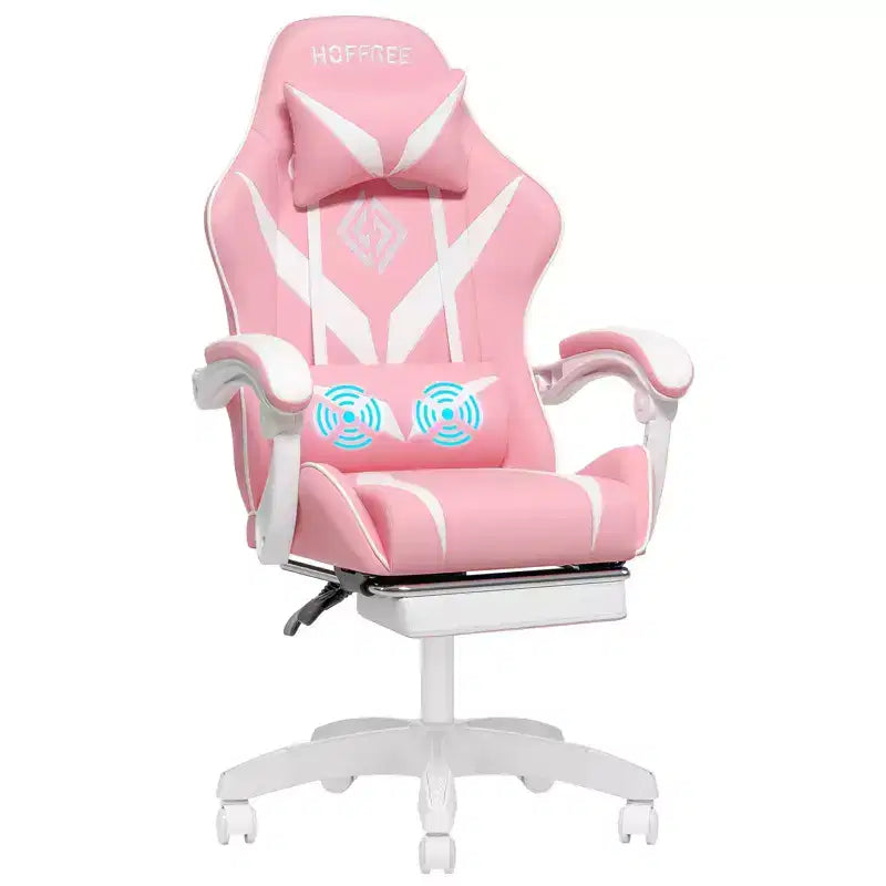 Chaise de massage gaming ergonomique Hoffree pour enfants avec repose-pieds et réglable