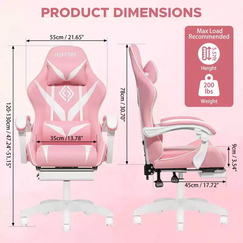 Chaise de massage gaming ergonomique Hoffree pour enfants avec repose-pieds et réglable