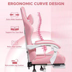 Chaise de massage gaming ergonomique Hoffree pour enfants avec repose-pieds et réglable
