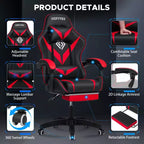 Chaise de massage gaming ergonomique Hoffree pour enfants avec repose-pieds et réglable