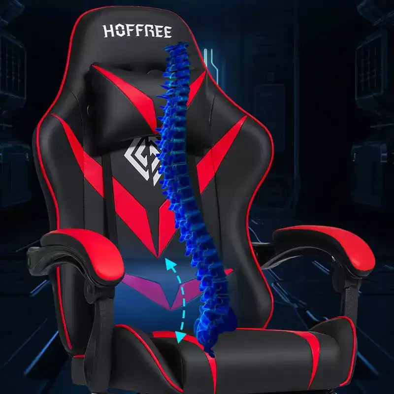 Chaise de massage gaming ergonomique Hoffree pour enfants avec repose-pieds et réglable