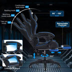 Chaise de massage gaming ergonomique Hoffree pour enfants avec repose-pieds et réglable