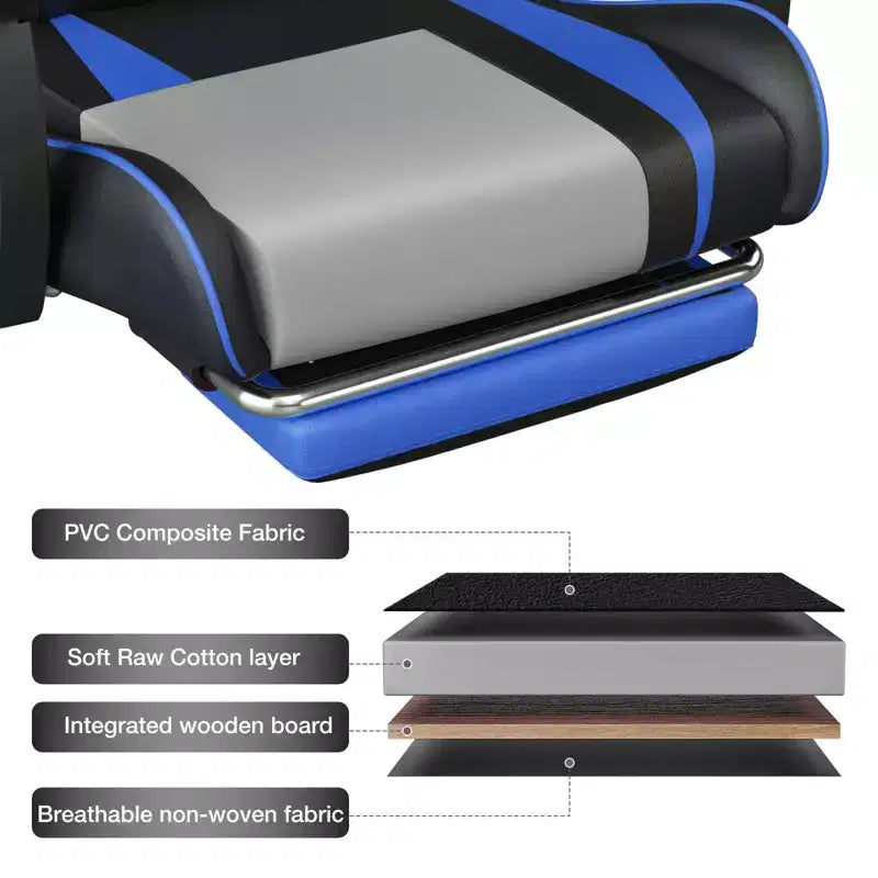 Chaise de massage gaming ergonomique Hoffree pour enfants avec repose-pieds et réglable