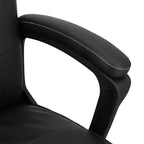 Chaise de bureau réglable Elama en similicuir capitonné noir à dossier haut