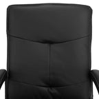 Chaise de bureau réglable Elama en similicuir capitonné noir à dossier haut