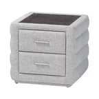 Ensemble de chambre à coucher 4 pièces Baxton Studio Cadmus moderne en tissu gris clair capitonné