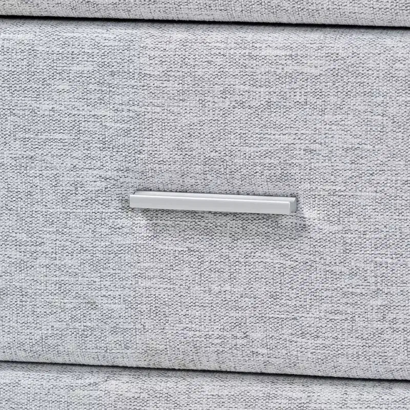 Ensemble de chambre à coucher 4 pièces Baxton Studio Cadmus moderne en tissu gris clair capitonné