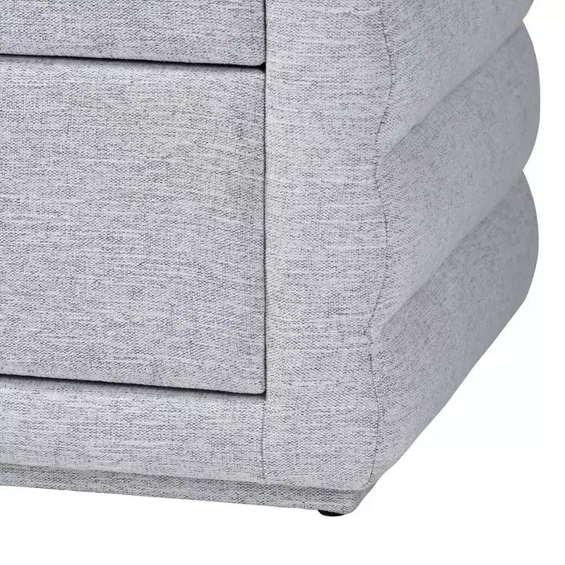 Ensemble de chambre à coucher 4 pièces Baxton Studio Cadmus moderne en tissu gris clair capitonné
