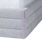 Ensemble de chambre à coucher 4 pièces Baxton Studio Cadmus moderne en tissu gris clair capitonné