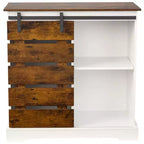 Armoire de rangement à porte coulissante bicolore Lakeside Collection avec étagères 80 cm H –