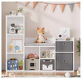 Kids Bookshelf Width Toy Storage Organizer with Reading Nook for Kids Room, Playroom, Nursery White Bookcase Seat Cushion