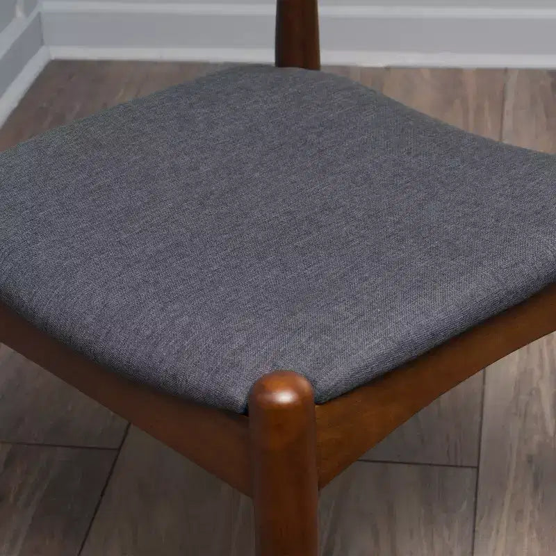 GDFStudio Virgil Chaises de salle à manger modernes en tissu et en hévéa (lot de 2)