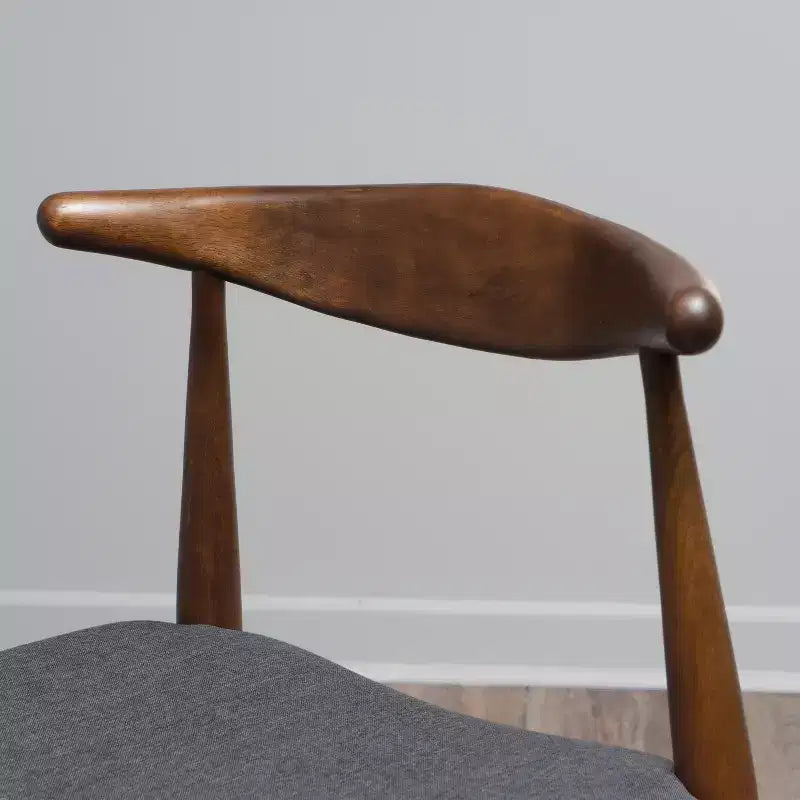 GDFStudio Virgil Chaises de salle à manger modernes en tissu et en hévéa (lot de 2)