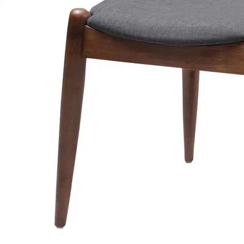 GDFStudio Virgil Chaises de salle à manger modernes en tissu et en hévéa (lot de 2)