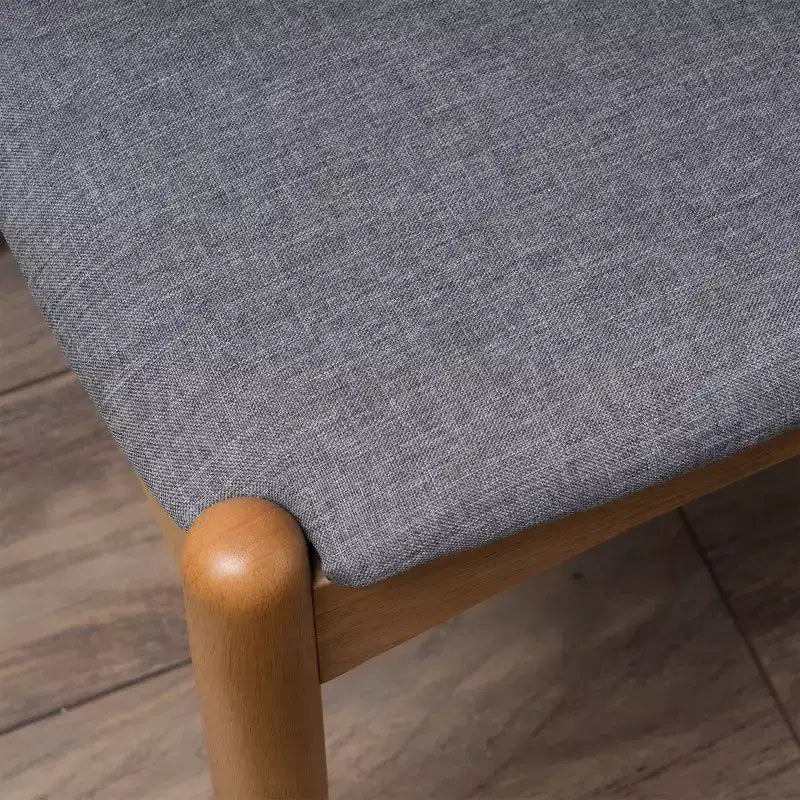 GDFStudio Virgil Chaises de salle à manger modernes en tissu et en hévéa (lot de 2)