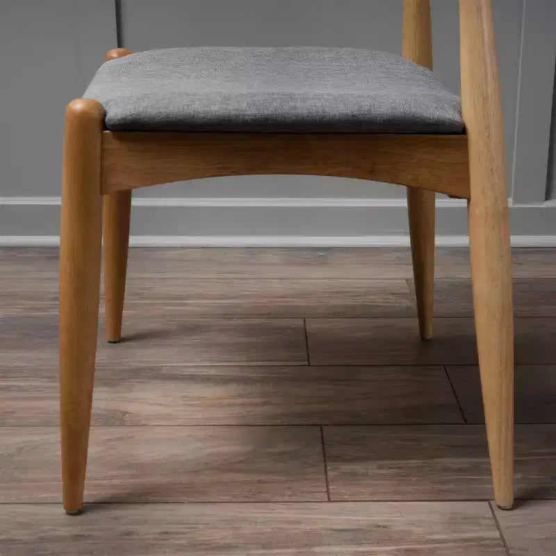 GDFStudio Virgil Chaises de salle à manger modernes en tissu et en hévéa (lot de 2)