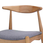 GDFStudio Virgil Chaises de salle à manger modernes en tissu et en hévéa (lot de 2)