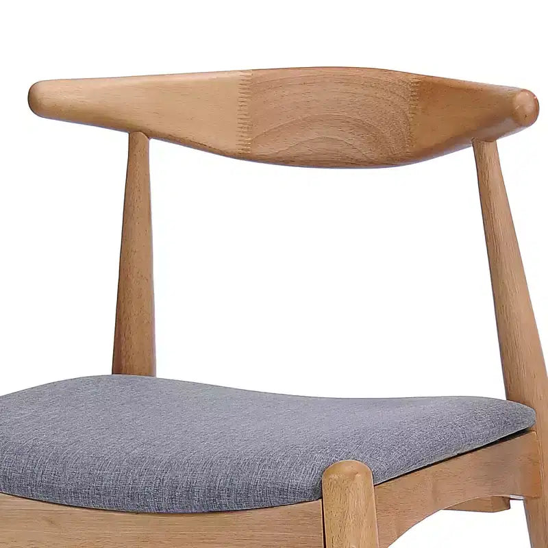 GDFStudio Virgil Chaises de salle à manger modernes en tissu et en hévéa (lot de 2)