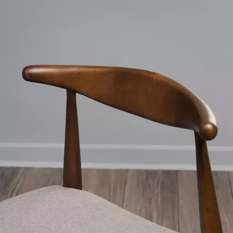GDFStudio Virgil Chaises de salle à manger modernes en tissu et en hévéa (lot de 2)