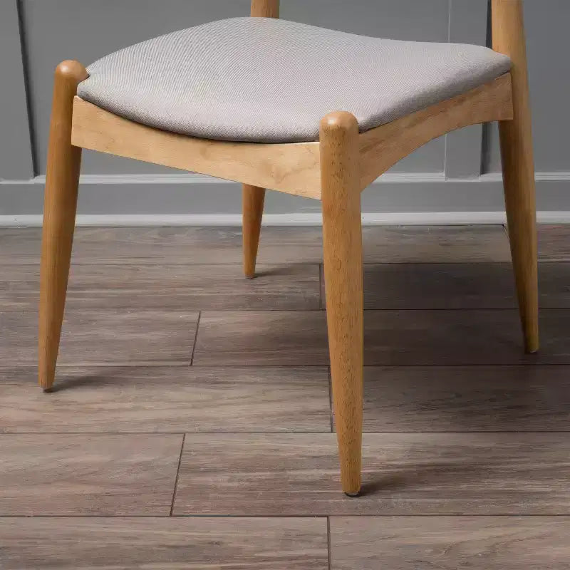 GDFStudio Virgil Chaises de salle à manger modernes en tissu et en hévéa (lot de 2)