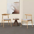 GDFStudio Virgil Mid Century Modern Fabric and Rubberwood Dining Chairs (Set of 2)