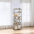 LEDREM 6-Tier Wire Shelving Unit - Kitchen Metal Shelves Storage Rack with Adjustable Shelves, Shelf Liners, 8 Hooks, 11.4 x 23.2 x 63 Inches, Black