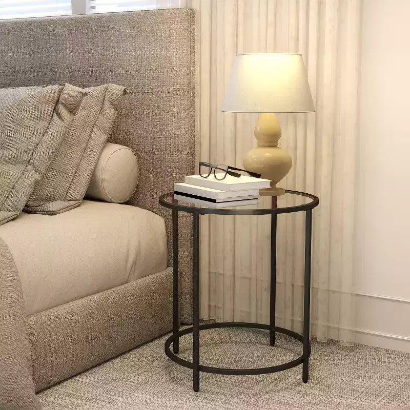 Table d'appoint Tables de bout Tables de bout de salon Table d'appoint de salon Table en verre Table d'appoint en verre Petite table d'appoint ronde
