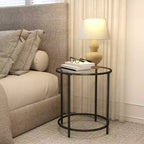 Table d'appoint Tables de bout Tables de bout de salon Table d'appoint de salon Table en verre Table d'appoint en verre Petite table d'appoint ronde