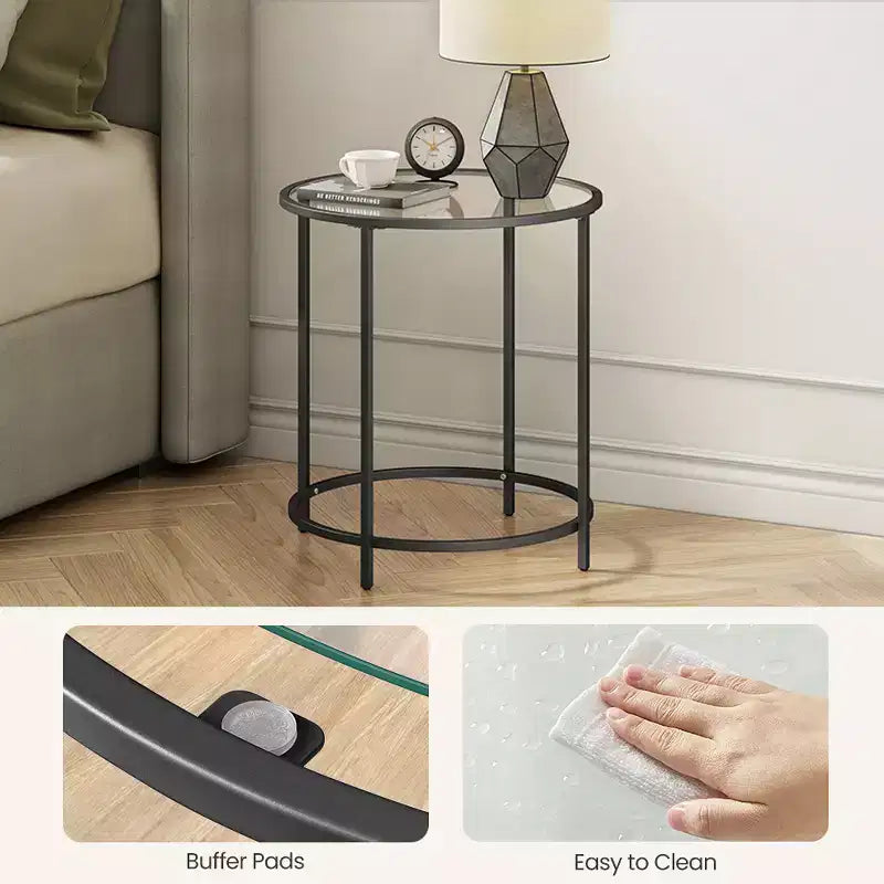 Table d'appoint Tables de bout Tables de bout de salon Table d'appoint de salon Table en verre Table d'appoint en verre Petite table d'appoint ronde