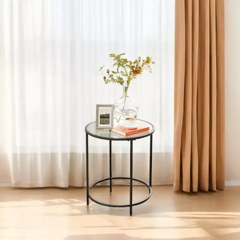 Table d'appoint Tables de bout Tables de bout de salon Table d'appoint de salon Table en verre Table d'appoint en verre Petite table d'appoint ronde
